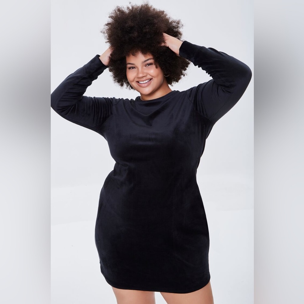 SOLD 
Plus Size Velour Mini Dress NWT